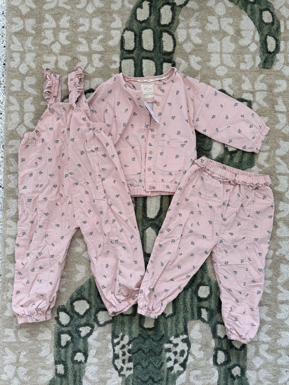 2-3T Girls 100% Cotton Baby Mori Jacket, Pants, and Overalls | NWT and Like New